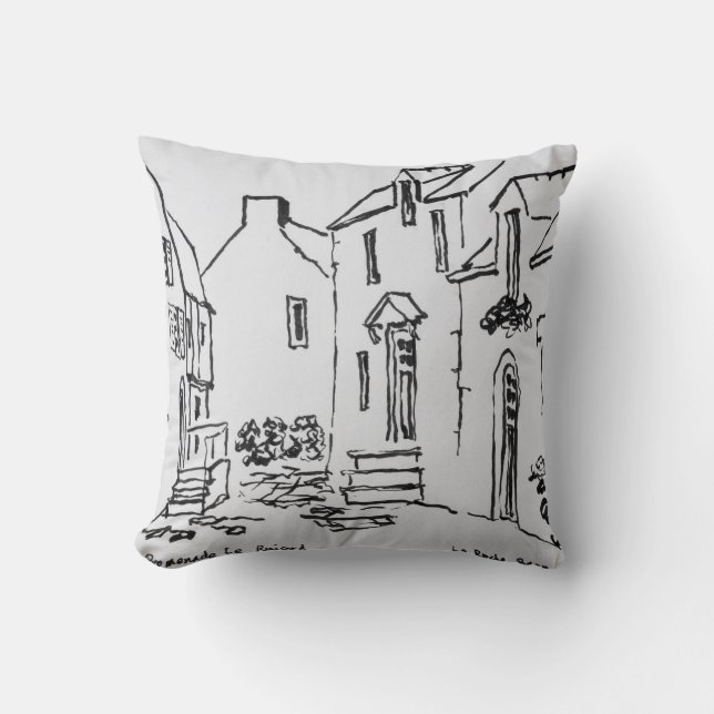 Promenade du Ruicard | La Roche-Bernard, Brittany Throw Pillow (Front)