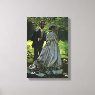 Promenaders by Claude Monet, Vintage Impressionism Canvas Print