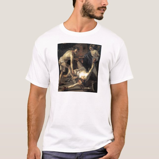 Prometheus Being Chained, by Dirck van Baburen T-Shirt (Front)