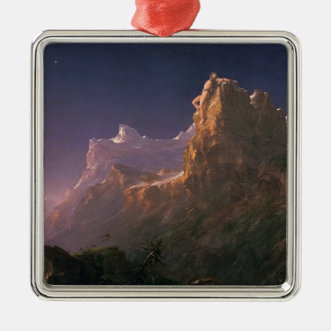 Prometheus Bound (by Thomas Cole) Metal Ornament (Front)