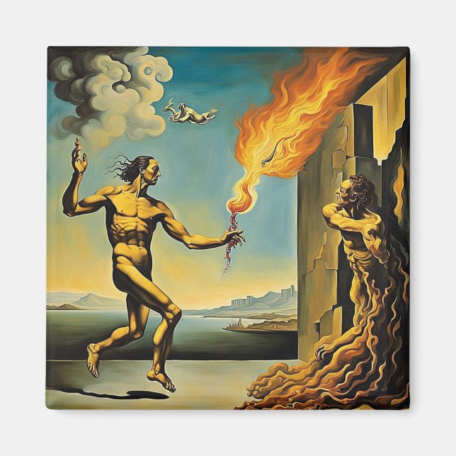 Prometheus steals fire from the gods magnet (Front)