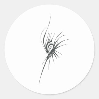 Prominence Black White Abstract Tribal Tattoo Art Classic Round Sticker