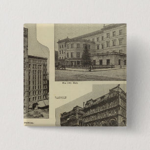 Prominent bldgs, Portland, Oregon 2 Inch Square Button