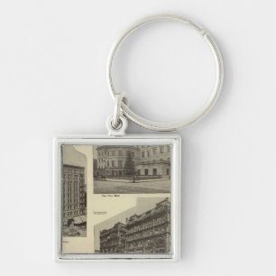 Prominent bldgs, Portland, Oregon Keychain