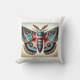 Prominent Moth 170724IREF228 - Watercolor Throw Pillow