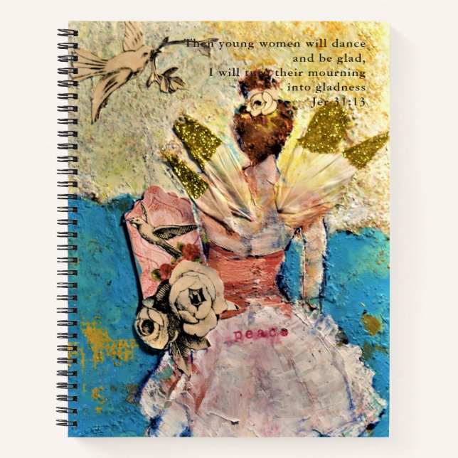 Promise of Peace mixed media art prayer journal (Front)