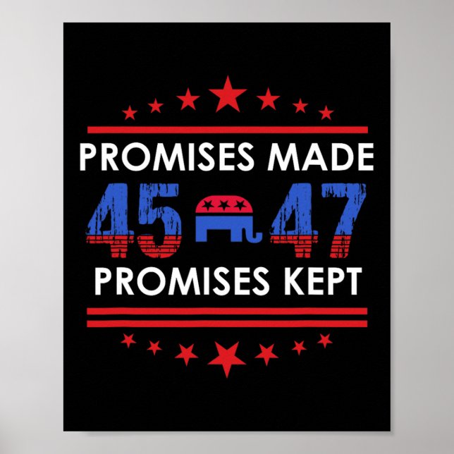 Promises Made Promises Kept Trump 45 47 Sign  (Front)