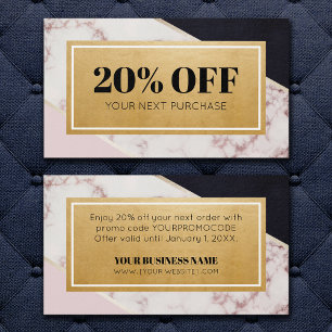 Promo Code Colour Block Coupon Discount Cards