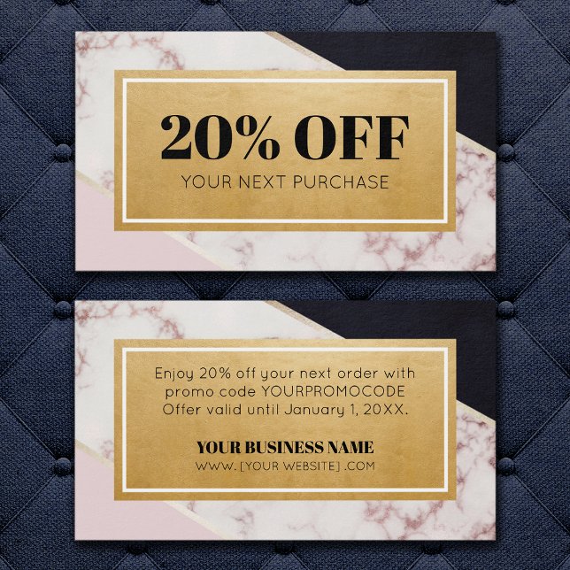Promo Code Colour Block Coupon Discount Cards (Creator Uploaded)