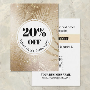 Promo Code Gold Tropical Parties scintillant Carte