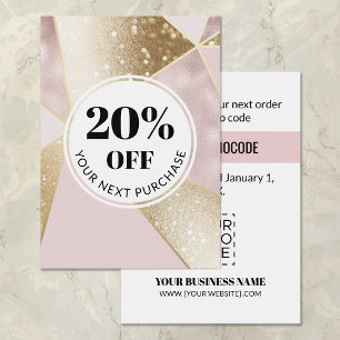 Promo Code Rose Or Géométrique Cartes de réduction