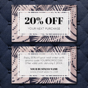 Promo Code Tropical Rose Marine Bleu Carte de rédu