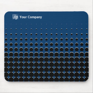 Promo Half Tone Pattern Blue White Black Logo Name Mouse Pad