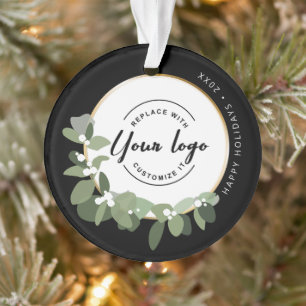 Promo Moderne Wreath Joyeuses vacances Votre logo
