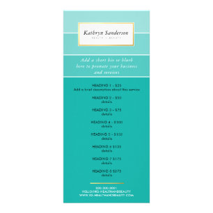PROMO PRICE SERVICES LIST modern chic jade ombre Rack Card