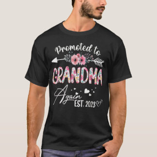 Promoté à Grand-mère Est 2023 T-shirt Fleur 