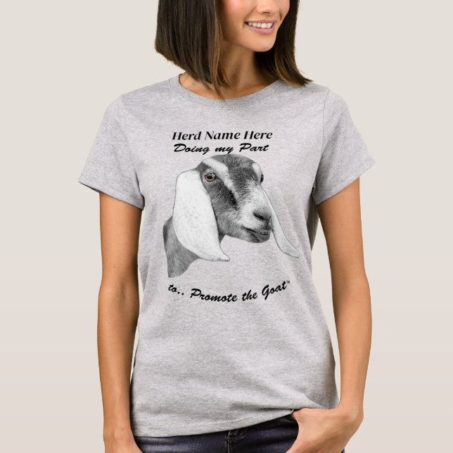 Promote the Goat - Nubian Sketch Goat Portrait T-Shirt (Front)