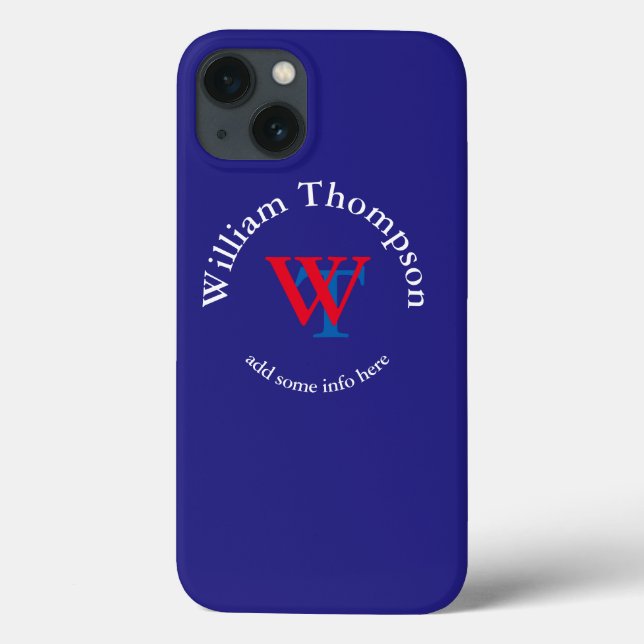promote yourself | logo | monogram red/blue Case-Mate iPhone case (Back)