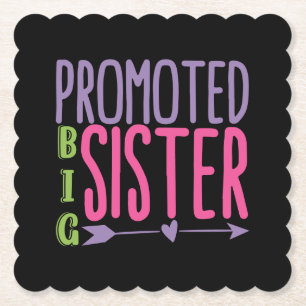 Promoted Big Sister - Big Sister Reveal Paper Coaster