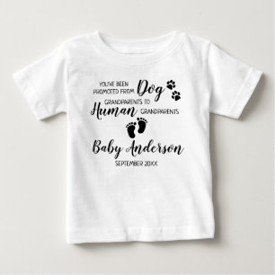 Promoted Dog Grandparents Pregnancy Announcement Baby T-Shirt