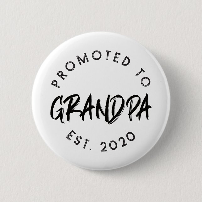 Promoted Grandpa Est.2020 2 Inch Round Button (Front)