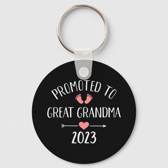 Promoted great grandma 2023 pregnancy announcement keychain (Front)