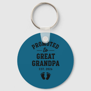 Promoted Great Grandpa Est 2026 Keychain