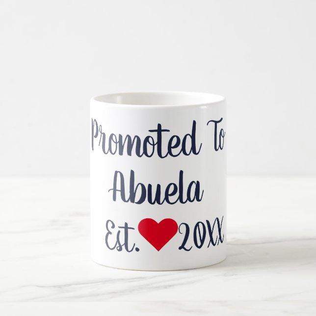 Promoted To Abuela Navy & Red Mug (Center)