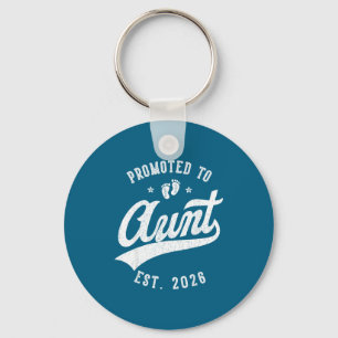 Promoted To Aunt 2026 Baby Announcement Family Mat Keychain