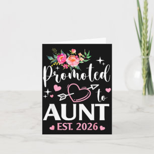 Promoted to aunt 2026 first time aunt flower heart card