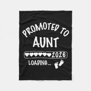 Promoted to Aunt 2026 New Parent Mommy Daddy Fleece Blanket