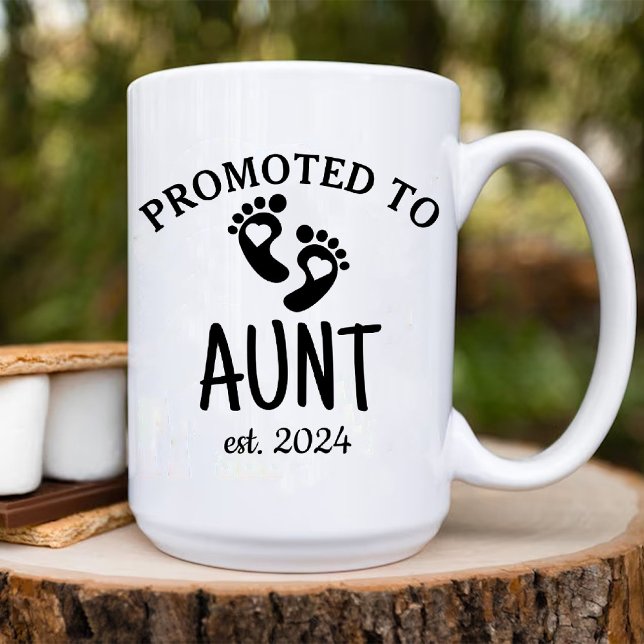 Promoted to Aunt / Birth announcement Chic heart Coffee Mug (Promoted to Aunt / Birth announcement Chic heart Coffee Mug)