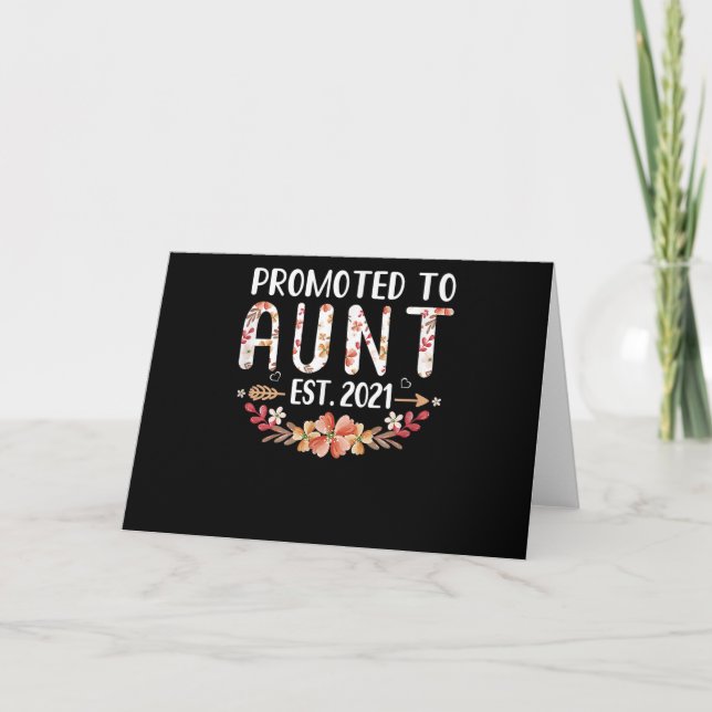 Promoted To Aunt Est 2021 Mothers Day New Aunt Card (Front)