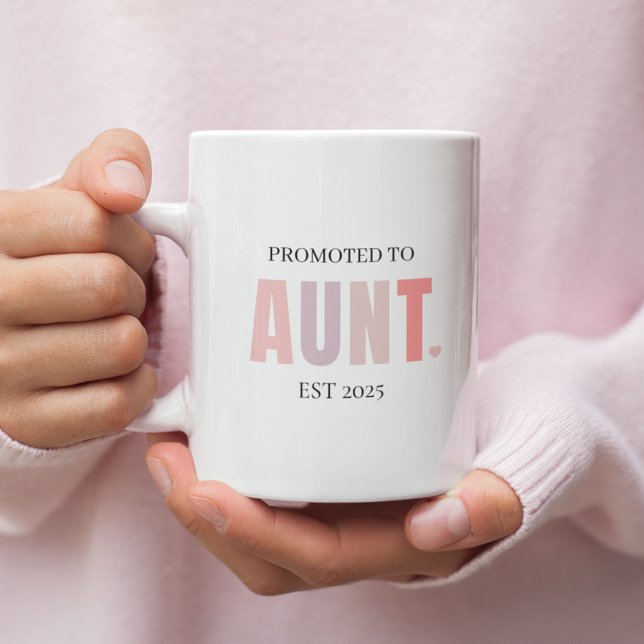 Promoted to Aunt EST 2025 Mug | New Aunt Gift  (Creator Uploaded)