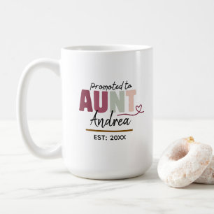 Promoted to Aunt EST 2026   Personalized Cute gift Coffee Mug