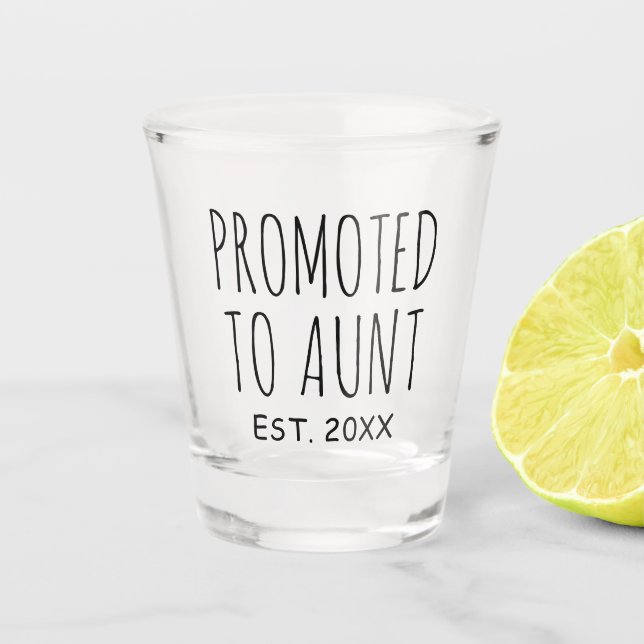 Promoted To Aunt | New Baby Gift Shot Glass (Front)