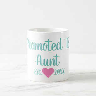 Promoted To Aunt Teal & Pink Mug