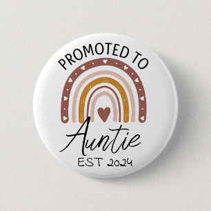 Promoted to Auntie 2024, Pregnancy Announcement 2 Inch Round Button