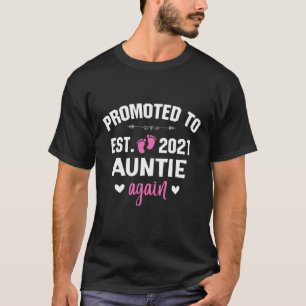 Promoted To Auntie Again 2022 Kawaii Newborn Baby T-Shirt