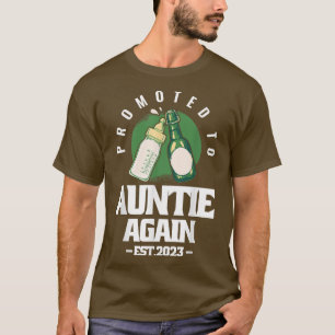 Promoted To Auntie Again Announcement Est 2023 Pre T-Shirt