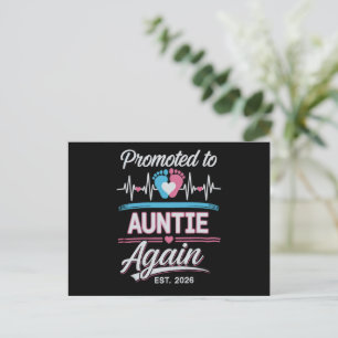 Promoted To Auntie Again Est 2026 Pregnancy Reveal Announcement Postcard