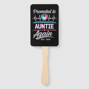 Promoted To Auntie Again Est 2026 Pregnancy Reveal Hand Fan
