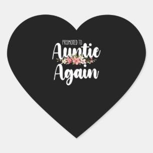 Promoted To Auntie Again Heart Sticker