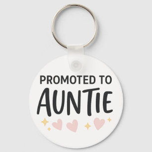 Promoted to Auntie Cute Announcement Keychain