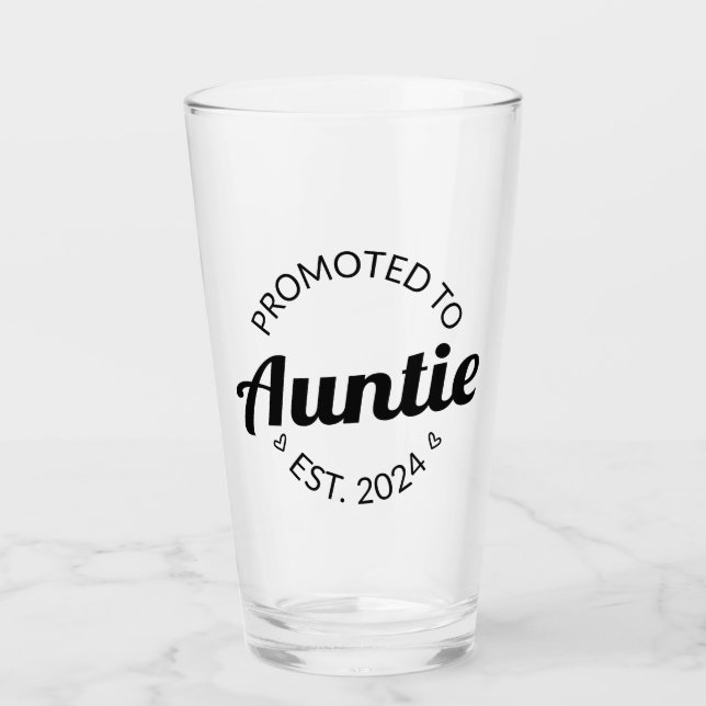 Promoted To Auntie Est. 2024 I Glass (Front)