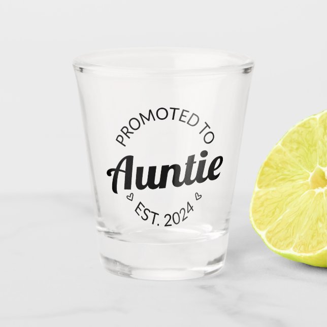 Promoted To Auntie Est. 2024 I Shot Glass (Front)