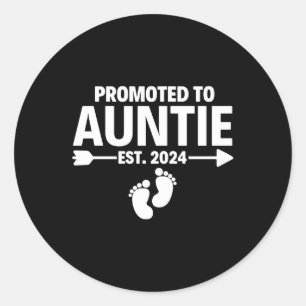 Promoted To Auntie Est 2024 Mother s Day Classic Round Sticker
