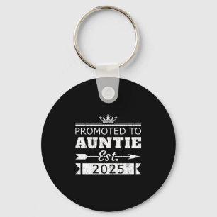 Promoted To Auntie Est 2025 Funny New Aunt Reveal Keychain