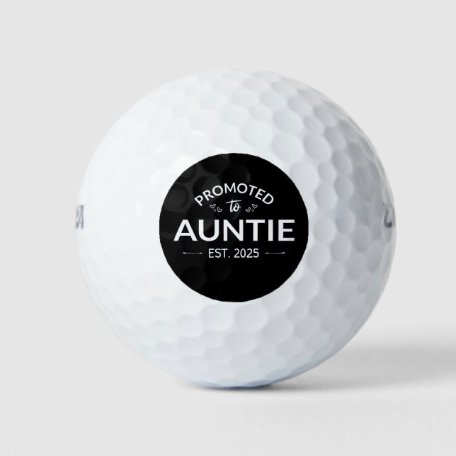 Promoted To Auntie Est. 2025 II Golf Balls (Front)