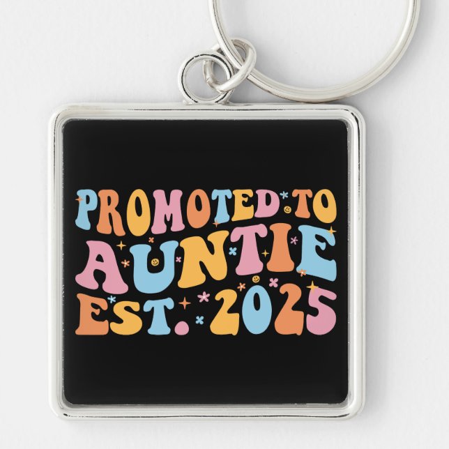 Promoted To Auntie Est. 2025 III Keychain (Front)